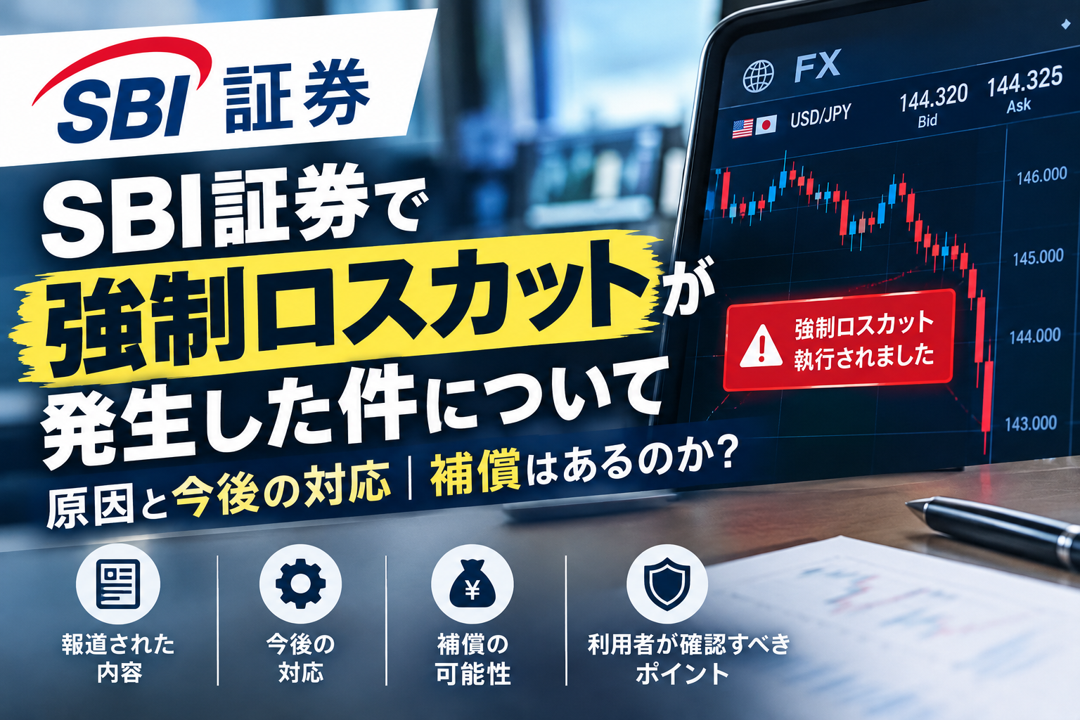 SBI証券で強制ロスカットの報告　担保評価額の不具合で何が起きた？今後の補償・対応を考察